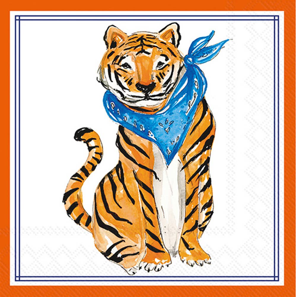 Paper Cocktail Napkins 20 Ct Blue Tiger Hometown Pride
