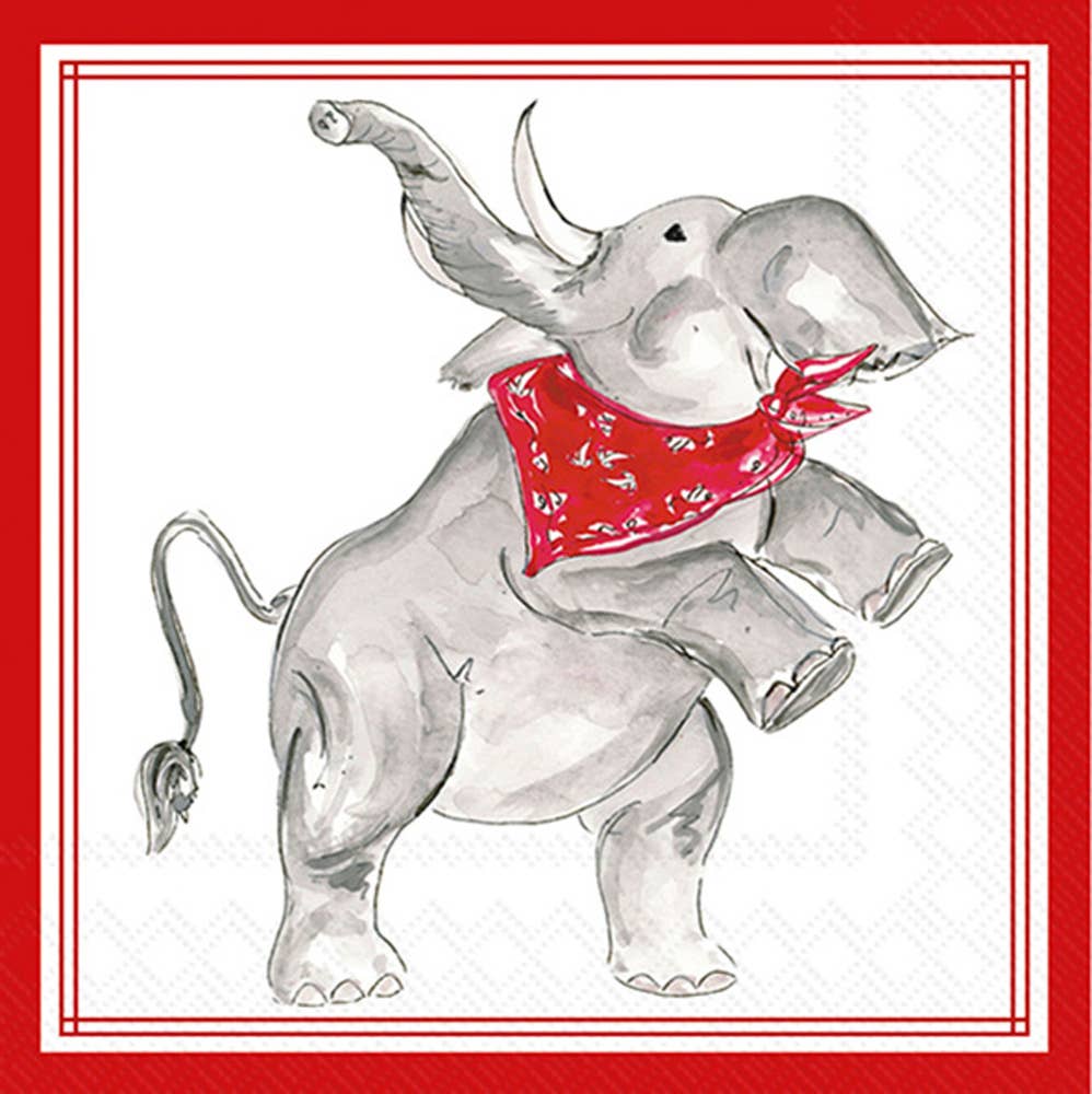 Paper Cocktail Napkins 20 Ct Red Elephant Hometown Pride