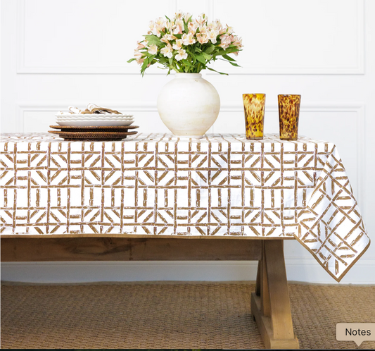 Pomegranate Brown Bamboo Tablecloth