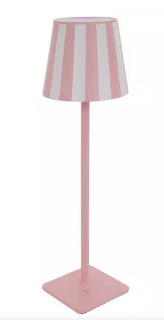 Pink Striped Rechargeable Table Lamp
