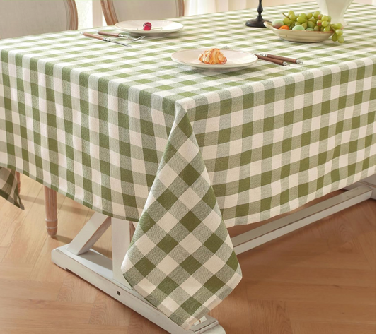Green Buffalo Plaid Tablecloth