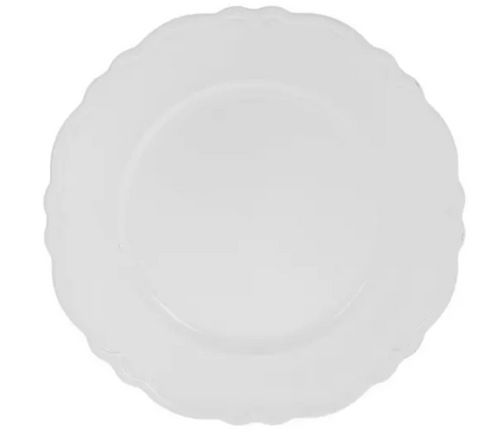 White Scalloped Charger