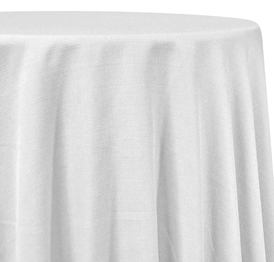 White Dupioni 90 x 132 Rectangular Tablecloth