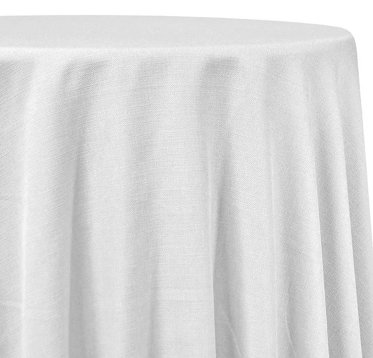 White Dupioni 90 x 156 Rectangular Tablecloth